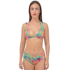 Alcohol Ink Double Strap Halter Bikini Set by Dazzleway