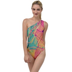 Alcohol Ink To One Side Swimsuit by Dazzleway