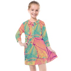 Alcohol Ink Kids  Quarter Sleeve Shirt Dress