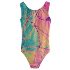 Alcohol Ink Kids  Cut-out Back One Piece Swimsuit by Dazzleway