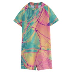 Alcohol Ink Kids  Boyleg Half Suit Swimwear