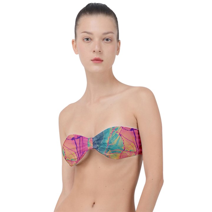 Alcohol ink Classic Bandeau Bikini Top 