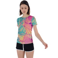 Alcohol Ink Back Circle Cutout Sports Tee by Dazzleway