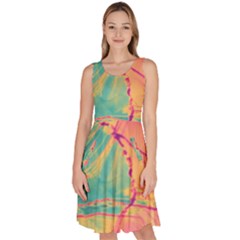 Alcohol Ink Knee Length Skater Dress With Pockets by Dazzleway