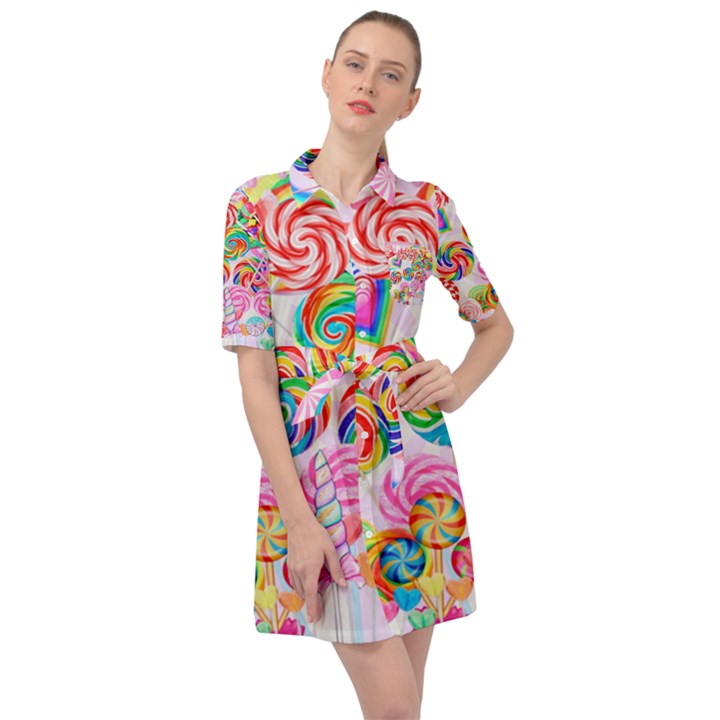 Candy Belted Shirt Dress