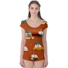 Cute Merry Christmas And Happy New Seamless Pattern With Cars Carrying Christmas Trees Boyleg Leotard  by EvgeniiaBychkova