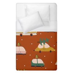 Cute Merry Christmas And Happy New Seamless Pattern With Cars Carrying Christmas Trees Duvet Cover (single Size)