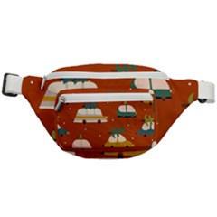 Cute Merry Christmas And Happy New Seamless Pattern With Cars Carrying Christmas Trees Fanny Pack by EvgeniiaBychkova