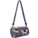 Cute  Pattern With  Dancing Ballerinas On The Blue Background Mini Cylinder Bag View2