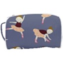 Cute  Pattern With  Dancing Ballerinas On The Blue Background Toiletries Pouch View3