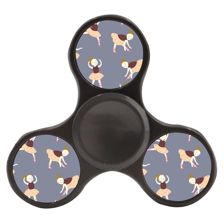 Cute  Pattern With  Dancing Ballerinas On The Blue Background Finger Spinner