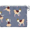 Cute  Pattern With  Dancing Ballerinas On The Blue Background Canvas Cosmetic Bag (XXXL) View2