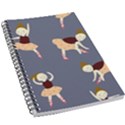 Cute  Pattern With  Dancing Ballerinas On The Blue Background 5.5  x 8.5  Notebook View1