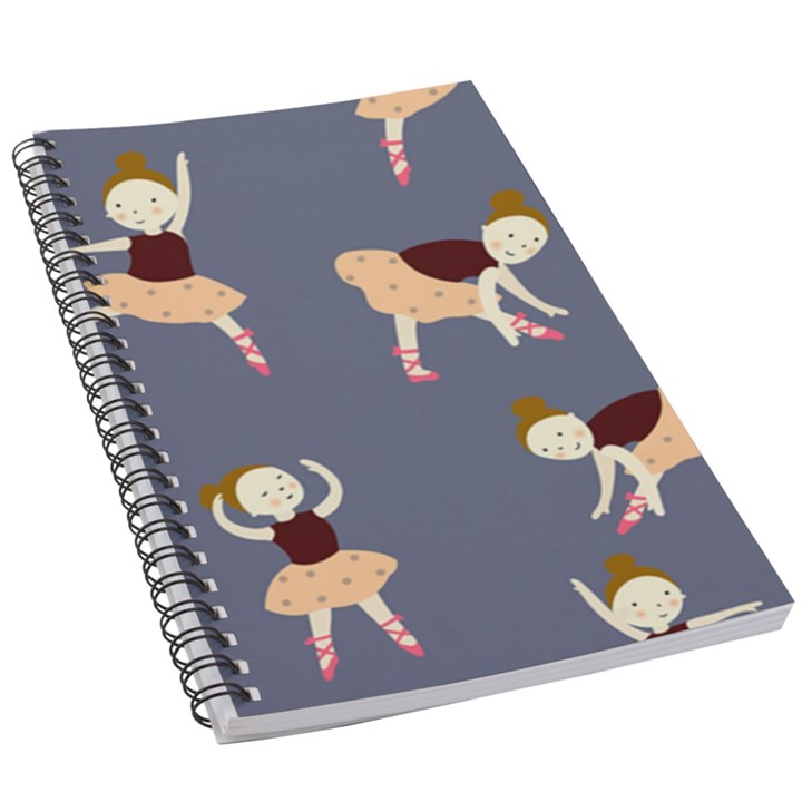 Cute  Pattern With  Dancing Ballerinas On The Blue Background 5.5  x 8.5  Notebook