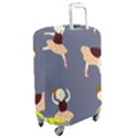 Cute  Pattern With  Dancing Ballerinas On The Blue Background Luggage Cover (Medium) View2