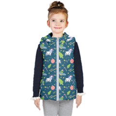 Space Christmas Space Christmas Kids  Hooded Puffer Vest by designsbymallika