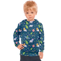 Space Christmas Space Christmas Kids  Hooded Pullover