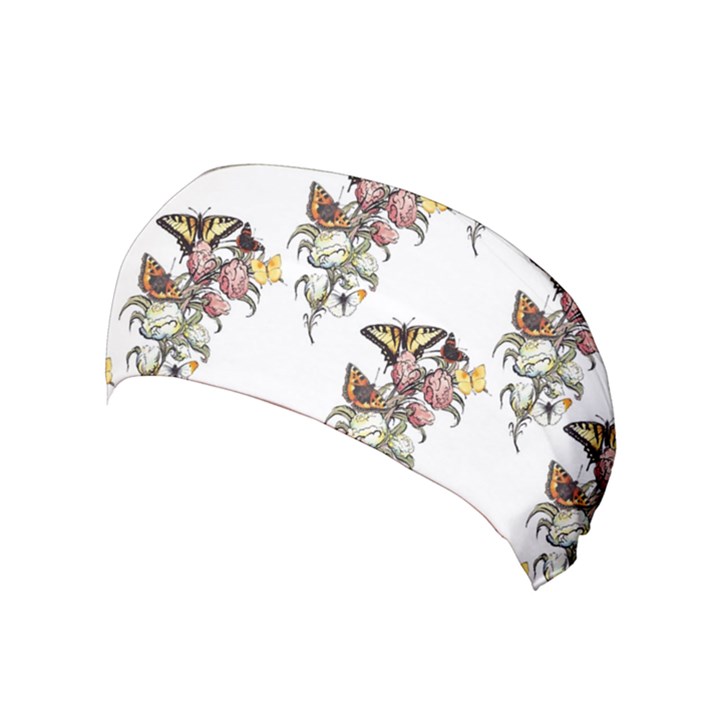 Butterflies On Peonies - by LaRenard Yoga Headband