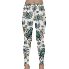 Blue Birds Of Happiness - White - By Larenard Classic Yoga Leggings by LaRenard