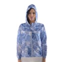 Blue alcohol ink Women s Hooded Windbreaker View1