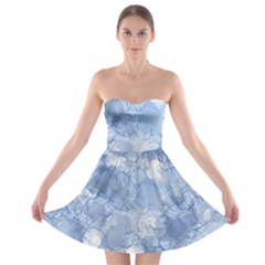 Blue Alcohol Ink Strapless Bra Top Dress by Dazzleway