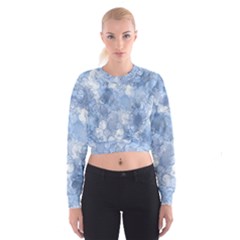 Blue Alcohol Ink Cropped Sweatshirt by Dazzleway