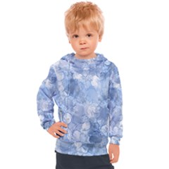 Blue Alcohol Ink Kids  Hooded Pullover by Dazzleway