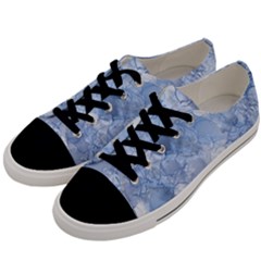 Blue Alcohol Ink Men s Low Top Canvas Sneakers