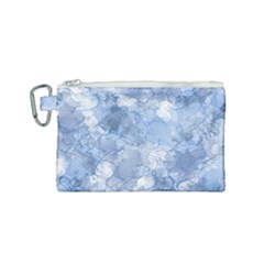 Blue Alcohol Ink Canvas Cosmetic Bag (small) by Dazzleway