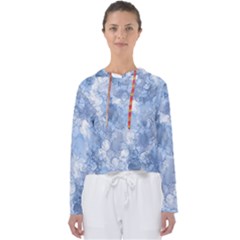 Blue Alcohol Ink Women s Slouchy Sweat by Dazzleway