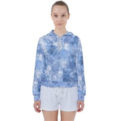 Blue Alcohol Ink Women s Tie Up Sweat by Dazzleway