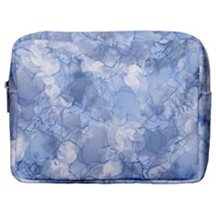 Blue Alcohol Ink Make Up Pouch (large) by Dazzleway