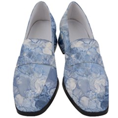 Blue Alcohol Ink Women s Chunky Heel Loafers by Dazzleway