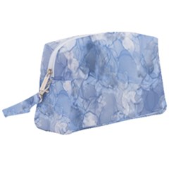 Blue Alcohol Ink Wristlet Pouch Bag (large) by Dazzleway