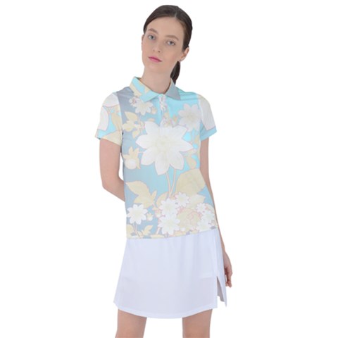 Blonde Dahlia - By Larenard Women s Polo Tee by LaRenard