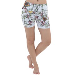 Lady Of The Flowers - By Larenard Lightweight Velour Yoga Shorts by LaRenard