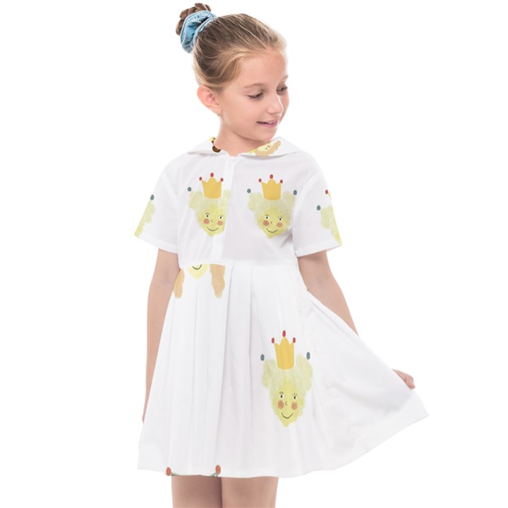 Cute Delicate Seamless Pattern With Little Princesses In Scandinavian Style With Texture Of Natural Kids  Sailor Dress