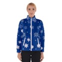 Christmas Seamless Pattern With White Snowflakes On The Blue Background Winter Jacket View1