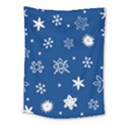 Christmas Seamless Pattern With White Snowflakes On The Blue Background Medium Tapestry View1