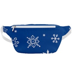 Christmas Seamless Pattern With White Snowflakes On The Blue Background Waist Bag  by EvgeniiaBychkova