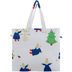 Funny  Winter Seamless Pattern With Little Princess And Her Christmas Canvas Travel Bag by EvgeniiaBychkova