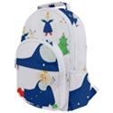 Funny  Winter Seamless Pattern With Little Princess And Her Christmas Rounded Multi Pocket Backpack View1