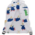 Funny  Winter Seamless Pattern With Little Princess And Her Christmas Rounded Multi Pocket Backpack View3