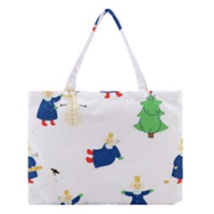 Funny  Winter Seamless Pattern With Little Princess And Her Christmas Medium Tote Bag by EvgeniiaBychkova