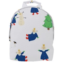 Funny  Winter Seamless Pattern With Little Princess And Her Christmas Mini Full Print Backpack