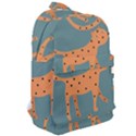 Vector Seamless Pattern With Cute Orange And  Cheetahs On The Blue Background  Tropical Animals Classic Backpack View2