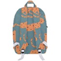 Vector Seamless Pattern With Cute Orange And  Cheetahs On The Blue Background  Tropical Animals Classic Backpack View3