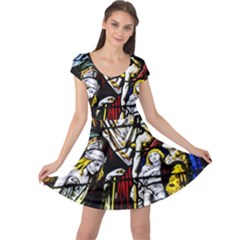 Christian Window Glass Art Print Cap Sleeve Dress by dflcprintsclothing