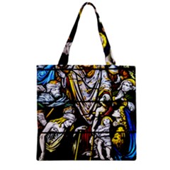 Christian Window Glass Art Print Zipper Grocery Tote Bag by dflcprintsclothing