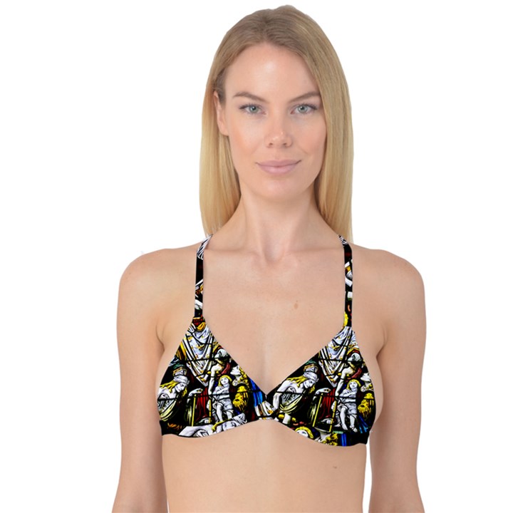 Christian Window Glass Art Print Reversible Tri Bikini Top